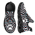thumbnail image 1 of Zapatos planos con estampado de huellas de perro para mujer, zapatillas transpirables suaves con cordones, zapatos casuales de plataforma, 1 of 6