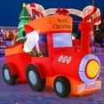 thumbnail image 1 of Costway 8 FT Christmas Inflatable Santa Train Decoration with Santa Claus Deer & Gift Box, 1 of 10