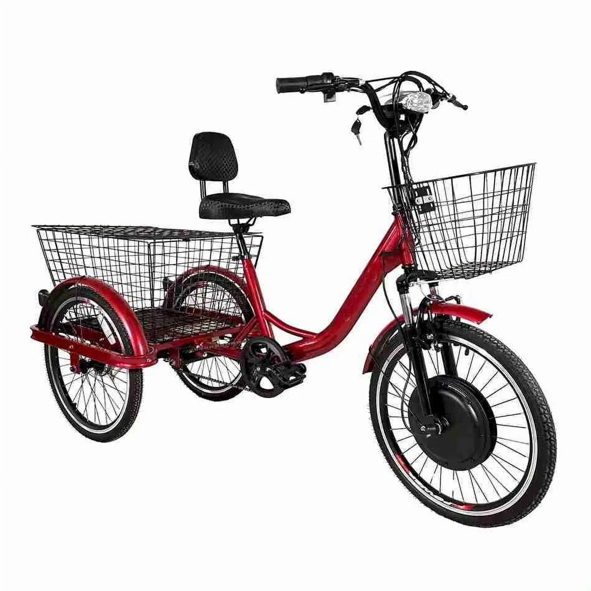 High-Quality Adult Electric Tricycle | 48V Battery-Powered Trike with Cargo Space, Twist Throttle, and Comfortable Seat
