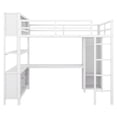 thumbnail image 4 of Bellemave Full Loft Bed with Desk and Wardrobe, Metal Loft Beds Frame with Storage Cubes and Shelves, Heavy Duty Full Size Loft Bedsfor Kids Teens Adults Bedroom（White), 4 of 10