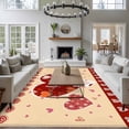 thumbnail image 3 of 5'x8' Area Rugs, Yellow Valentines Day Indoor Outdoor Area Rug for Living Room Bedroom, Love Hearts Romantic Farmhouse Washable Bathroom Rugs Kitchen Floor Carpet Mats Home Decor Aesthetic, 3 of 8