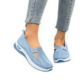 thumbnail image 4 of Womens Shoes,Walking Shoes Breathable Mesh Flat for Daily Wear Comfortable Walking Shoes for All Season,Shoes for Women,Light Blue,10, 4 of 9
