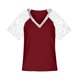 thumbnail image 4 of ICHUANYI Clearance Women Fashion Summer Sexy Fold Printed Regular Women Short Sleeves V Neck Button Top(Wine, M) ICHUANYI WER2023081016063, 4 of 5