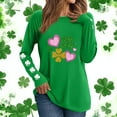 thumbnail image 1 of Xuyuer St. Patrick's Day Sweatshirt Women Shamrock Heart Shirts Irish Gift Crewneck Casual Loose Fit Tops, 1 of 6
