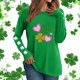 thumbnail image 1 of Xuyuer St. Patrick's Day Sweatshirt Women Shamrock Heart Shirts Irish Gift Crewneck Casual Loose Fit Tops, 1 of 6