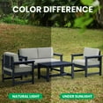 thumbnail image 7 of POTATO Outdoor Patio Furniture Set,HDPE Outdoor Loveseat, Weather Resistant 2-Seater Patio Sofa for Garden or Porch,Navy Blue Frame with Khaki Cushions, 7 of 7