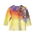 thumbnail image 4 of Xyxonk Retro Floral Printed 3/4 Sleeve Shirts for Girls Cute Girls Tops Tee Shirt Kids CrewNeck Knit Size 10-12 Basic Tween Girls Clothes Trendy Orange 140, 4 of 4