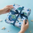 thumbnail image 5 of Sea Turtle Wrapping Paper Roll - Mini Roll - 17 Inch x 16.5 Feet - Turtles, Coral and Fish Wrapping Paper Perfect for Boys Girls Kids Birthday, Baby Shower, 5 of 14