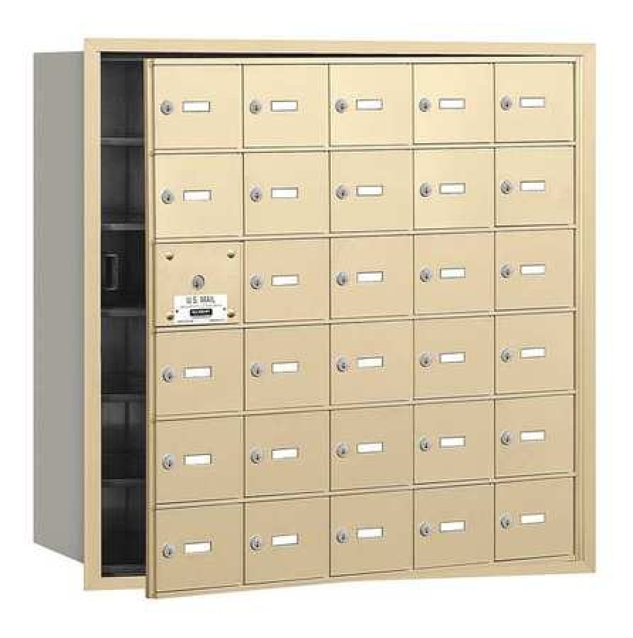 4B+ Horizontal Mailbox (Includes Master Commercial Lock) - 30 A Doors (29 usable) - Sandstone - Front Loading - Private Access