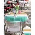 thumbnail image 5 of Outdoor Tablecloth with Umbrella Hole for Patio/Picnic/Party/Camping, Beige Teal Ombre Waterproof Table Cloth Round Cover Washable, Turquoise Farmhouse Aesthetic Gradient (Dia 54"), 5 of 9