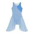 thumbnail image 3 of ZDHoor Kids Girls Chiffon Asymmetric Dance Dress Sleeveless Tank Leotard Ballerina Lyrical Costume Light Blue 6, 3 of 7