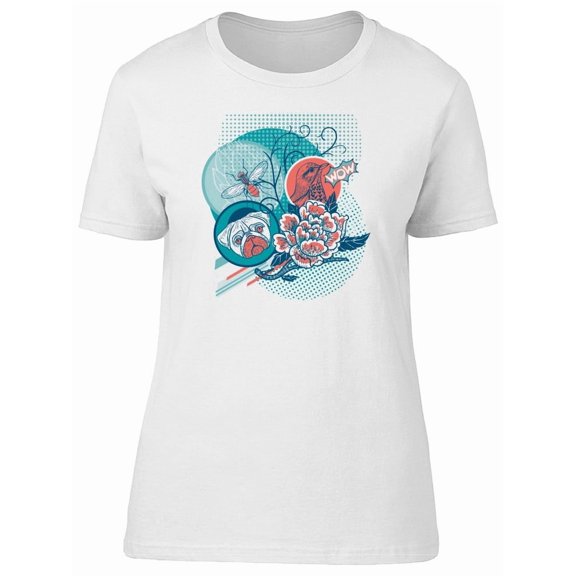 Hand Drawn Animals And Flowers Tee Men's -Image by Shutterstock