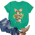 thumbnail image 4 of Fvwitlyh T-Shirts de Voyage pour Femmes 2024 Mode Décontractée Manches Courtes Col Rond T-Shirt Imprimé Ample Vert,P, 4 of 5