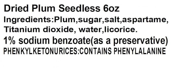 PRESERVED FRUIT DRIED PLUM SALTY AND SOUR PLUM SWEET SOUR SNACK 6OZ