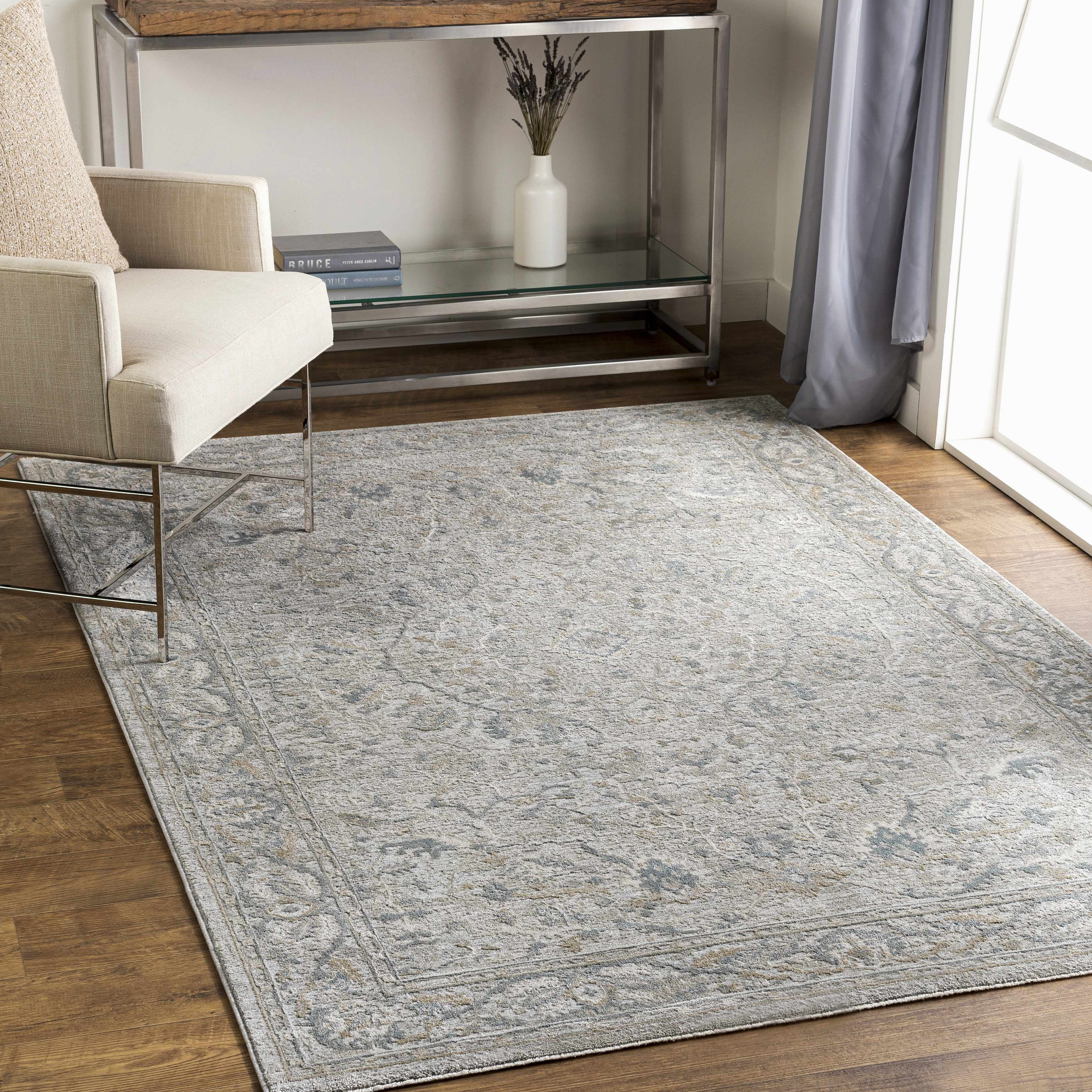 Hauteloom Glengarry Living Room, Bedroom Area Rug - Traditional - LightBeige, Taupe, DustySage - 5'3" Round