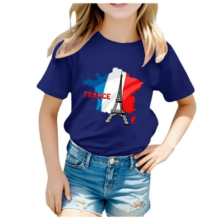 

Tops for Teens Prints Short Sleeve Prints T Shirt Round Neck Casual Cute Tops for Teens