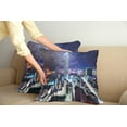 thumbnail image 2 of Ambesonne City Throw Pillow Cover 2 Pack, Downtown Hong Kong Night, 20", Multicolor, 2 of 5
