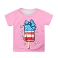 thumbnail image 3 of 250 Anniversary Usa Shirt Summer Tops Graphic Tees for Girls Stylish Printed Short Sleeve Round Neck Comfortable Casual Daily Everyday Wear Pink, 3 of 5