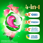 Gain Plus Flings Laundry Detergent Soap Pacs, All-In-One, Happy Hibiscus Scent, 18 Count
