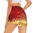 thumbnail image 3 of Sigee Red Gold Glitter for Women's Athletic Shorts High Waisted Running Shorts Pocket Sporty Short Gym Elastic Workout ShortsSmall, 3 of 9