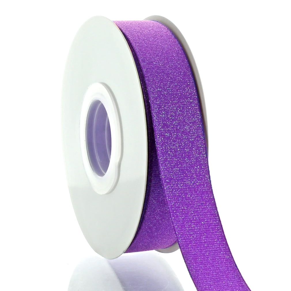 HBC 7/8" Dazzle Glitter Grosgrain Ribbon Grey 25 Yard