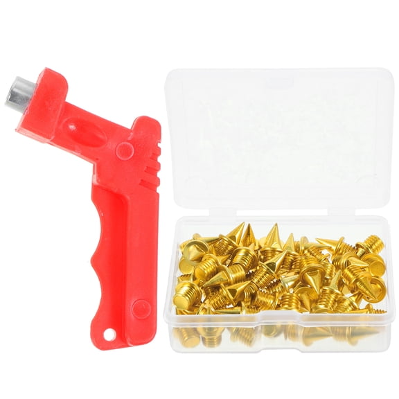 WEAVILUX 52-Piece Golden Steel Running Track Spikes Set for Enhanced Performance and Traction