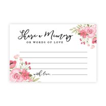Koyal Wholesale Share a Memory Cards, Pink Flower Blossoms Cards for Wedding, Life Memories, 4" x 6", 52-Pk