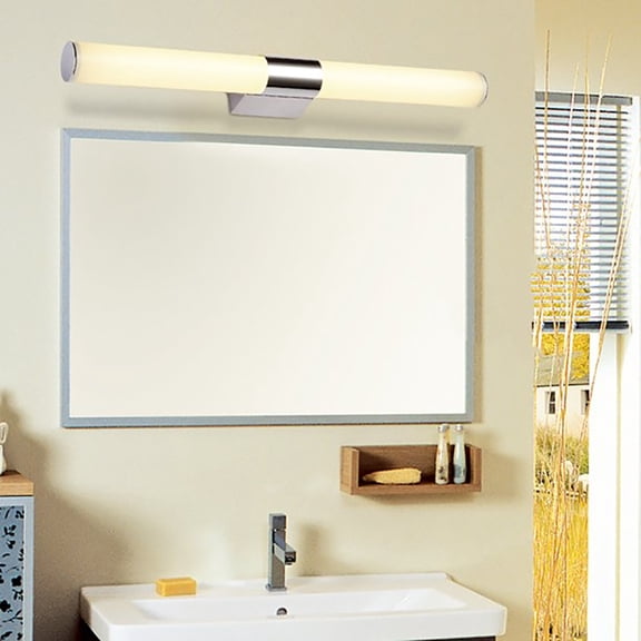 LNGOOR Bathroom Vanity Light Fixture, 40CM 16W Chrome LED Mirror Lights for Bathroom Wall Sconces Bar Lighting(Warm White Light）