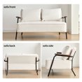 thumbnail image 6 of Tcbosik Loveseat Sofa with Thick Cushion, Upholstered Faux Leather 2-Seat Couch with Metal Legs and Wood Armrest, Ergonomic Design, White, 6 of 6