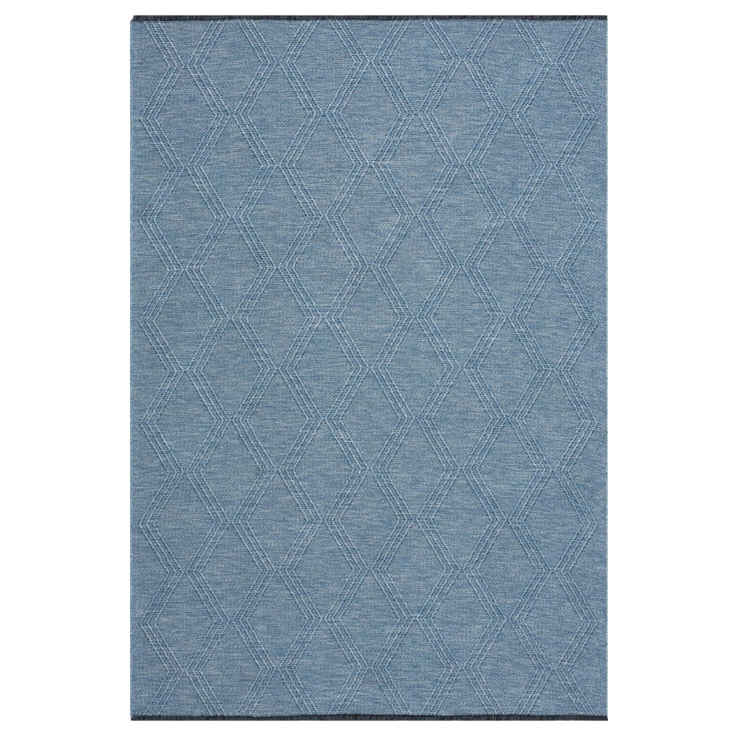 Luxe Weavers Modern Farmhouse Blue 8x10 Washable Area Rug, Anti-Slip Diamond Pattern Carpet