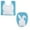 Blue, variant on Binwennn Bathroom Memory Foam Rug Set No Bath Mats for Bathroom Easter White Bunny Rabbit Bathroom Rug Toilet Seat Lid Cover Soft Non Absorbent Shower Washable Home Decorative