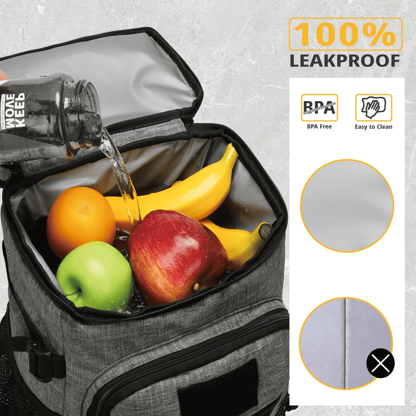 TRIPGEAR 25L Large Lunch Cooler Backpack Insulated Leak-Proof, Waterproof Ice Chest Backpack