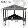 thumbnail image 4 of Giantex Corner Desk w/Power Outlet, 90-degree Triangle Computer Desk for Small Space, Space-saving Writing Desk, Laptop PC Desk for Home Office, Black, 4 of 10