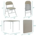 thumbnail image 6 of VECELO 5-piece Folding Table Chair Set, Black Square Table and Set of 4 Chairs, Black, 6 of 7
