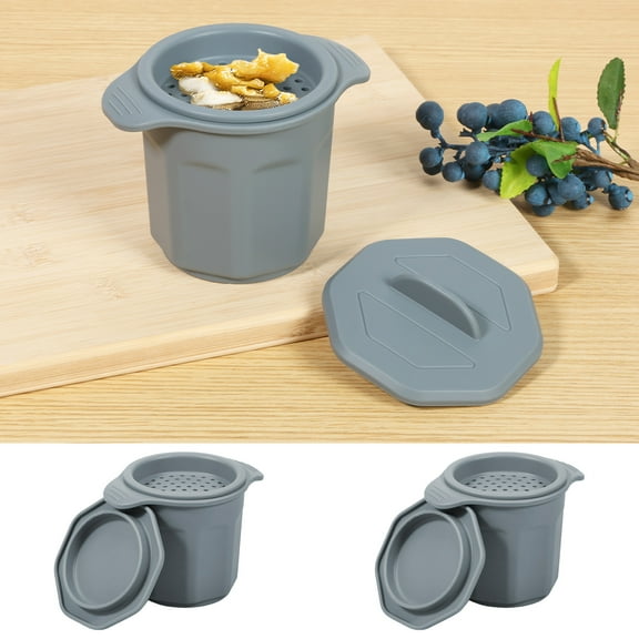 2Pcs Bacon Grease Container Nonstick Silicone Bacon Grease Saver with Strainer 310ml Bacon Grease Can with Lid Heat Resistant Grease Strainer Pot Dishwasher Safe for Home Kitchens