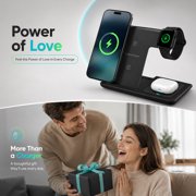 Wireless Charger iPhone Charging Station,3 in 1 Charger Stand Multiple Devices for Apple - iPhone 17 16e 16 15 14 Pro Max 13 12 11 - Watch 11 10 9 8 7 6 5 4 3 2 SE and Ultra Series - Airpods 4 3 Pro