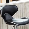 thumbnail image 4 of Roundhill Masaccio Cushioned Leatherette Upholstery Airlift Adjustable Swivel Barstool with Chrome Base, Set of 2, Multiple Colors Available, 4 of 8