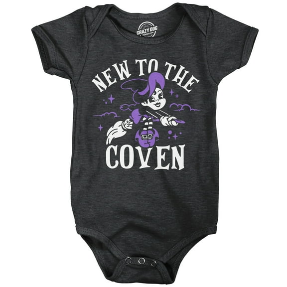 New To The Coven Baby Bodysuit Funny Sarcastic Witch Graphic Novelty Halloween Jumper For Infants