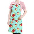 thumbnail image 5 of Pioneer Flower Floral Print Pattern Apron for Women and Men, Cotton Linen Waterproof with Pockets, Adjustable, 33x27 Inch for Kitchen, Gardening, BBQ, Salon, 5 of 6