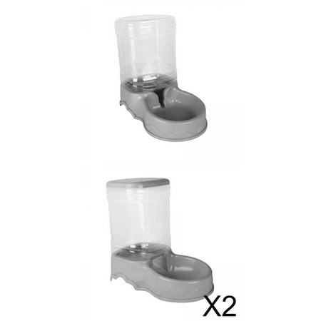 3x AUTOMATIC DISPENSER Puppy Dish Food Feeder Bowls Description: PET FEEDER AND WATER DISPENSER: Size of each pet feeder: 17x28.5x27cm/6.69x11.22x10.63 inches. Capacity: 3.5L. Make your pet food and clean water. MATERIAL OF PET WATER DISPENSER: Pet feeder Made of safe  natural material. Cat feeder can be used anywhere. PET FEEDER AUTOMATIC: pet water dispenser suitable for small and Medium Dogs or Cats AUTOMATIC CAT FEEDER SET: Cat food dispense food as pets empty the bowl  prolonging time between refills.Side cut-out handles along base for easy lifting. SKID DESIGN: deal for cats or dogs in single- or multiple-pet homes  making feeding easier and . A perfect choice for your pets. Package Includes: 3 Pieces Automatic Pet Feeders (1x Water Feeder  2x Food Feeders) Note: 1. Due to the light and screen difference  the item s color may be slightly different from the pictures. 2. Please allow 1-3mm differences due to manual measurement.
