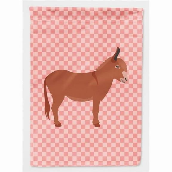 Carolines Treasures BB7848GF Irish Donkey Pink Check Garden Flag