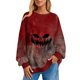 thumbnail image 1 of Sudadera informal de manga larga con cara de calabaza de Halloween para mujer para otoño e invierno, 1 of 5