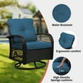 thumbnail image 4 of SHGJ&SOFT 3-Piece Patio Conversation Set with Thick Cushions and Glass Table, Modern PE Rattan Outdoor Furniture for Deck, Porch or Garden (Navy Blue), 4 of 13