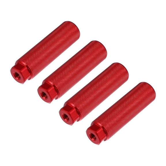 Motoforti 2 Pair 100x28mm Aluminum Alloy Axle Rear Foot Pegs Footrests for BMX MTB Bicycle Fit 3/8" Axles Red
