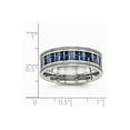 thumbnail image 6 of Stainless Steel Polished With Blue Carbon Fiber Inlay Textured Edge Ring Size: 8; for Adults and Teens; for Women and Men, 6 of 6