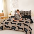 thumbnail image 4 of Homewish Cool Dachshund Dog 7-Piece King Bedding,Woof Print King Bed in a Bag,Black,Black Reversible, 4 of 8