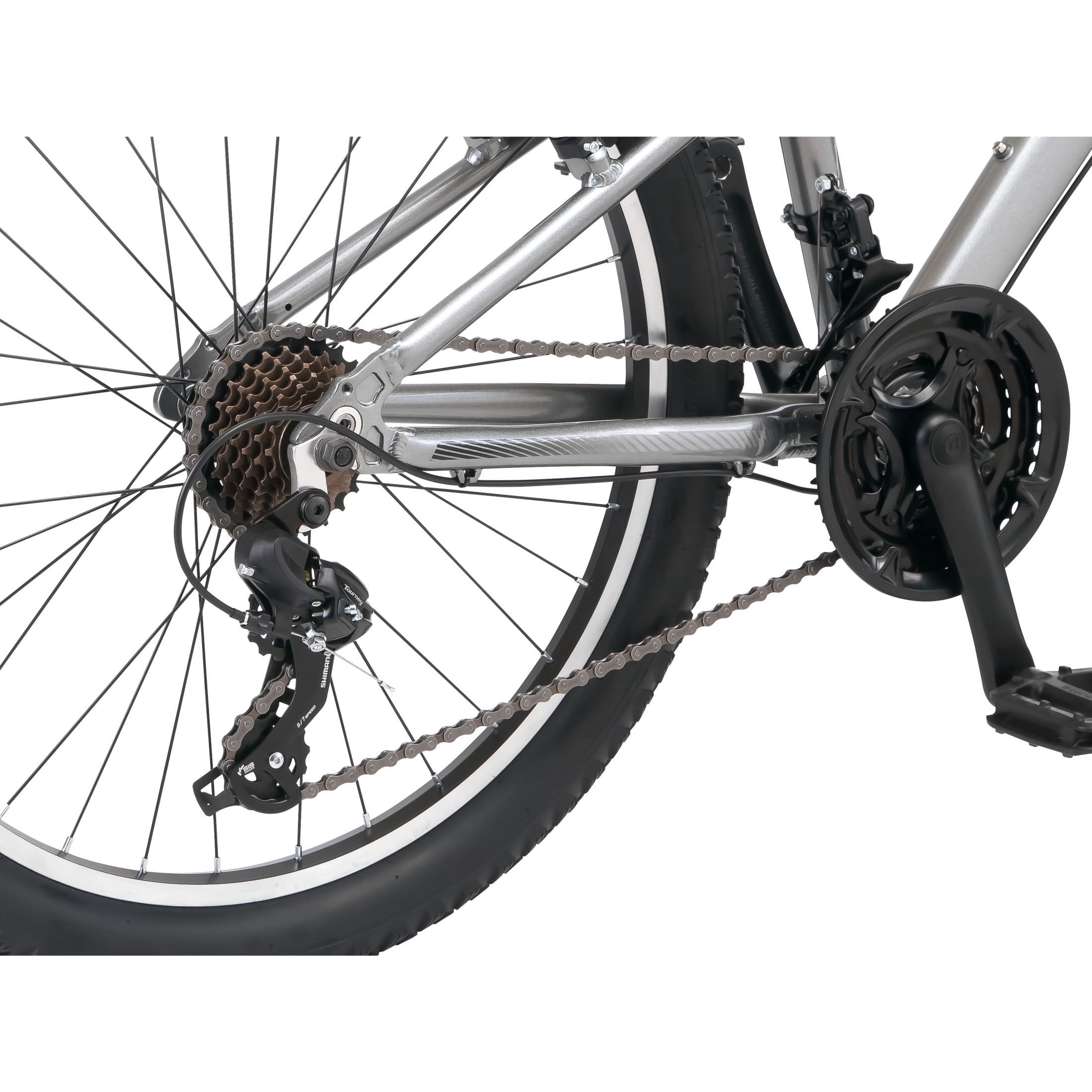 Schwinn Ranger Mountain Bike, 24 Inch Wheel, 21 Speeds, Silver