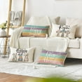 thumbnail image 4 of Happy Easter He is Risen Throw Pillow Covers, 12 x 20 Inch Cross Bunny Bless Our Home Cushion Case Decoration for Sofa Couch Set of 4, 4 of 6