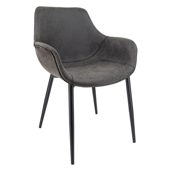 Maykoosh Victorian Vintage Modern Leather Dining Armchair Kitchen Chairs with Metal Legs