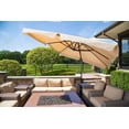 thumbnail image 5 of Island Umbrella Santorini II 10' Square Cantilever Umbrella with Valance, Sunbrella Acrylic Fabric with Base, 5 of 6